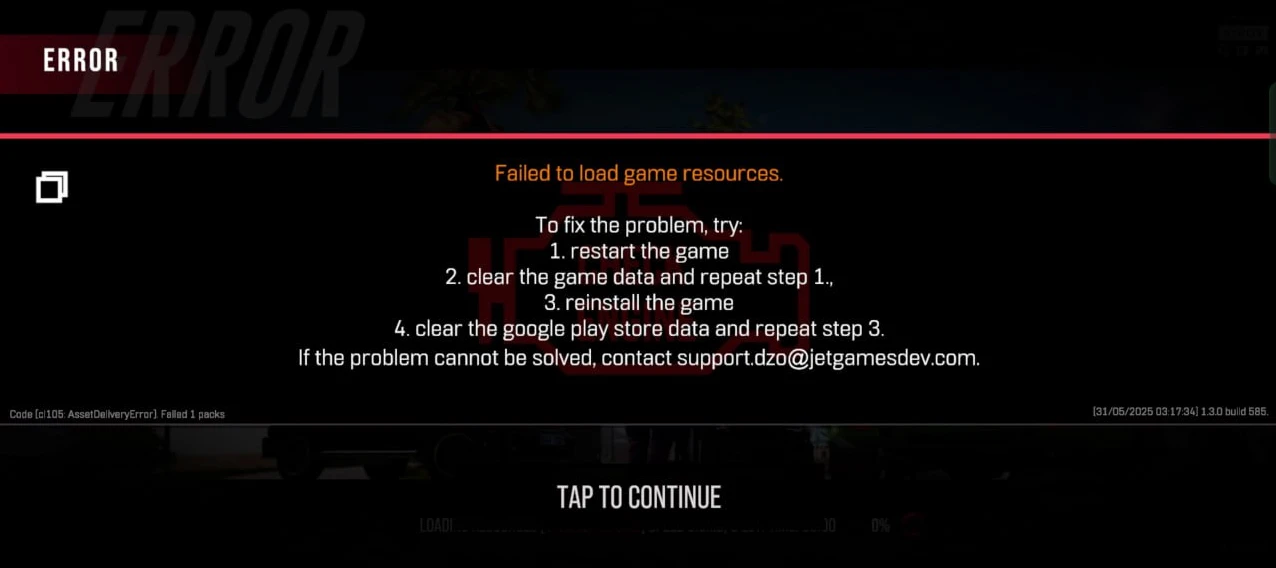 Error loading game data!